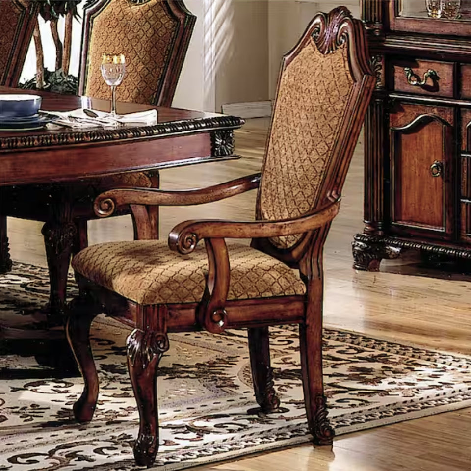 Chateau De Ville Fabric Arm Chair Set of 2 - Cherry