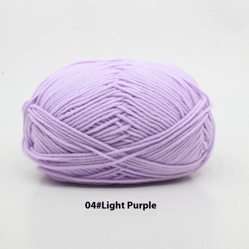 Four-Strand Milk Cotton Crochet Yarn Balls for Craft Projects - Multiple Colors