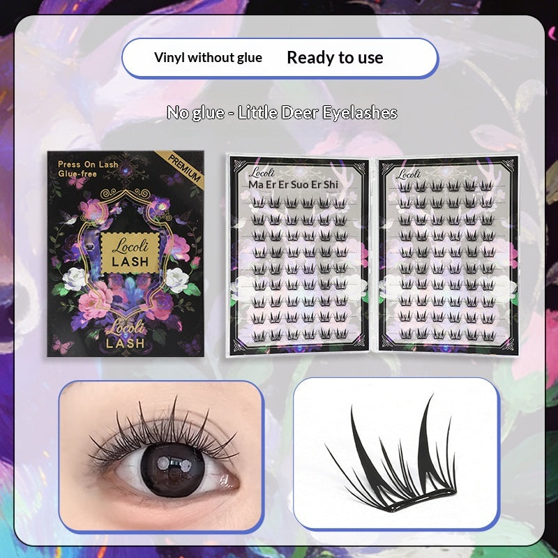 Self-Adhesive False Eyelashes 200 Clusters Black Tipped - Multiple Styles