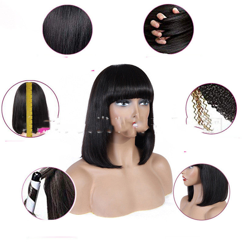 Long Straight Hair Wig with Qi Bangs - Multiple Sizes