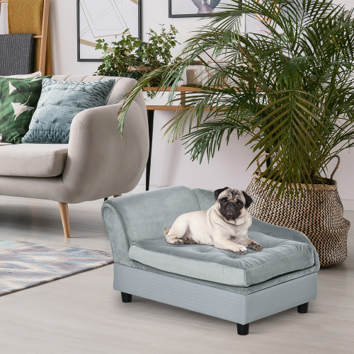 Small Dog Bed with Hidden Storage and Soft Foam Cushion - Modern Pet Furniture