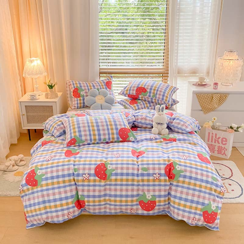 Pure Cotton Bedding Set - Thick, Brushed, Multiple Sizes & Variants