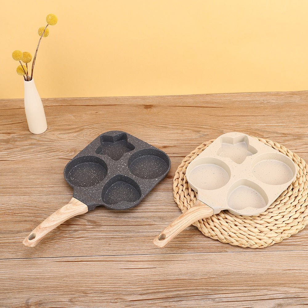 Non-Stick Portable Maifan Stone Frying Pan - Multi-Color, 18.3x18.3cm