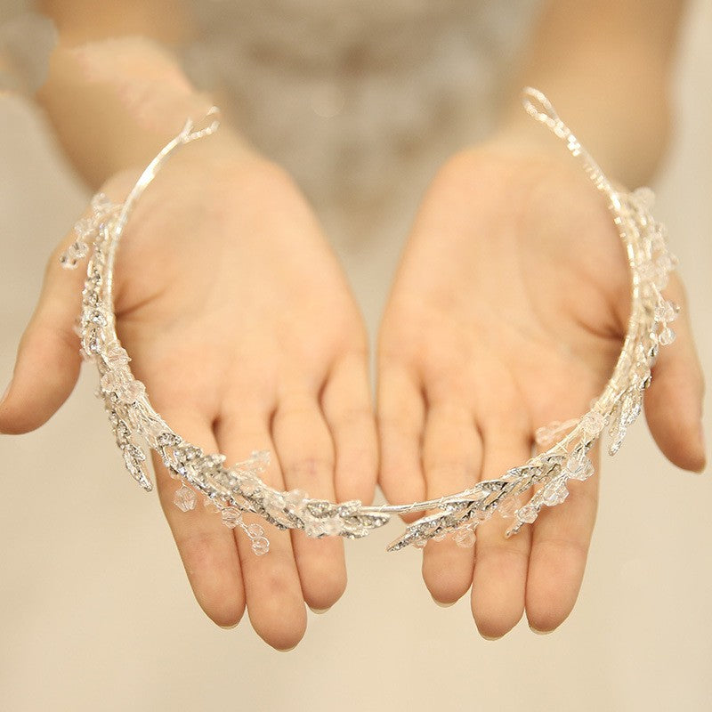 Silver Crystal Rhinestone Crown Headband