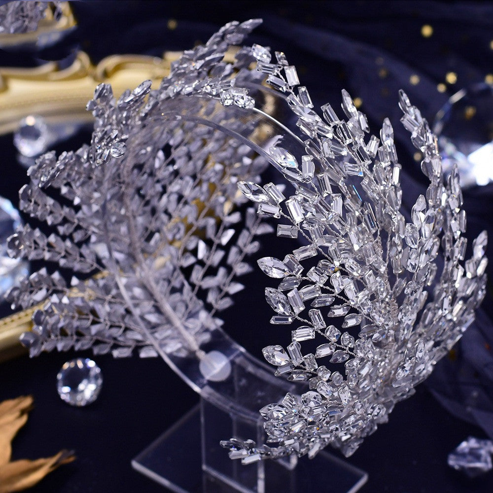 Silver Rhinestone Headband - Crystal Plaid