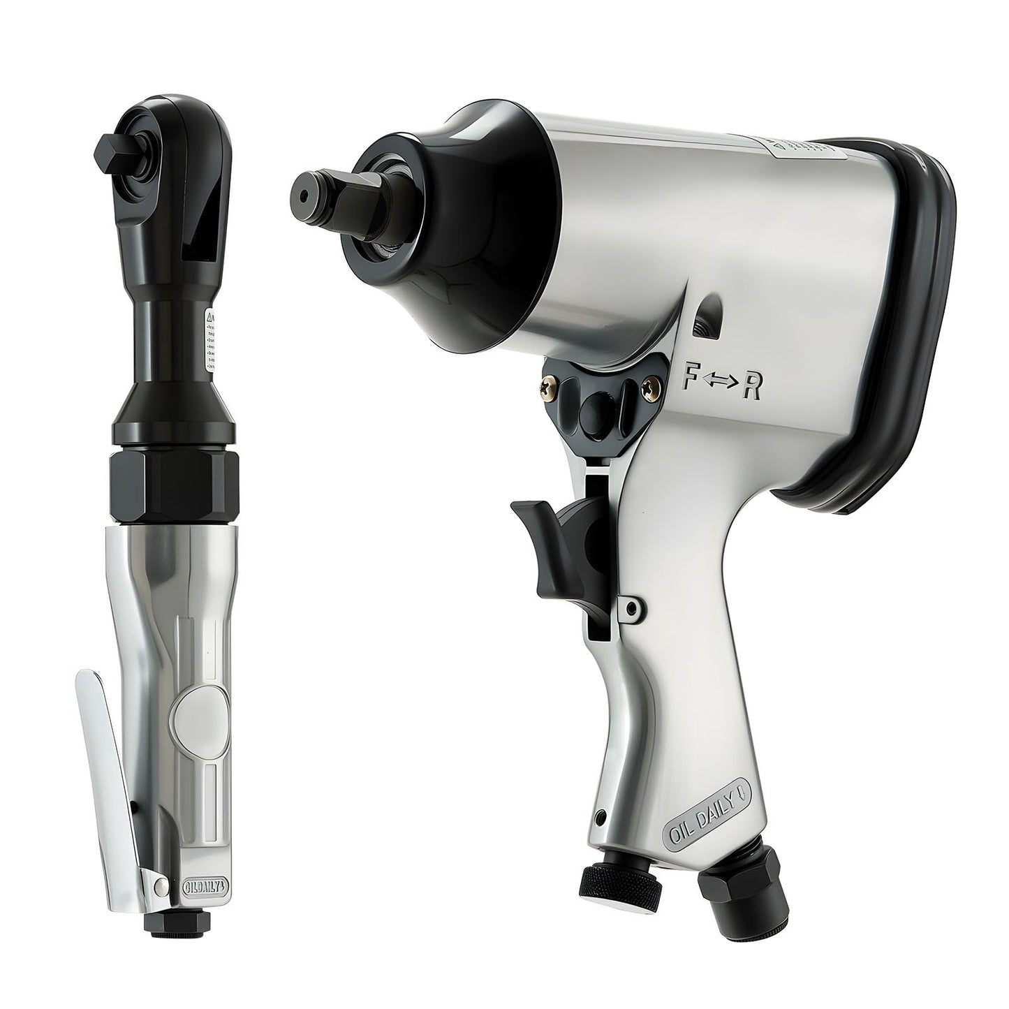 Impact Wrench & Ratchet Wrench Combo Kit - 19 Pieces with Impact Sockets, Carrying Case