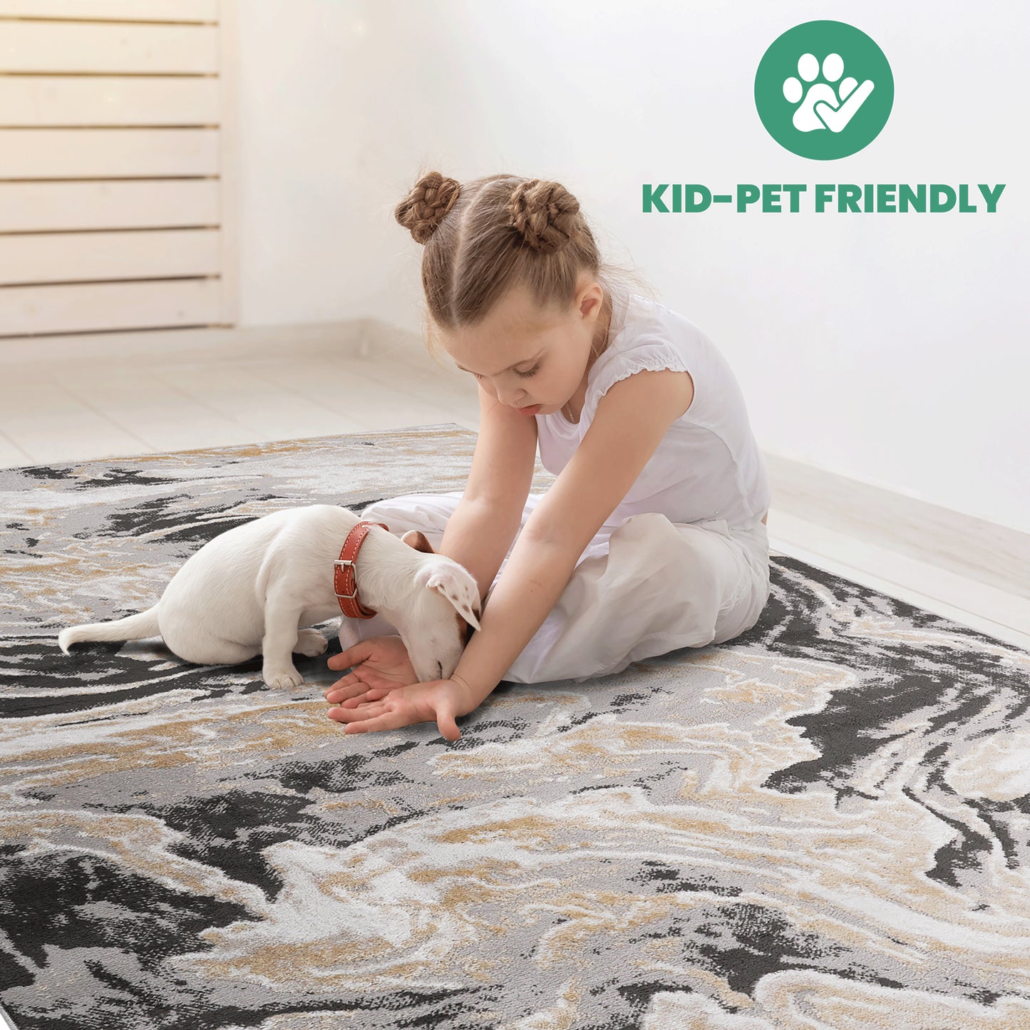 PAYAS C Ollection 8X10 Grey Abstract Area Rug