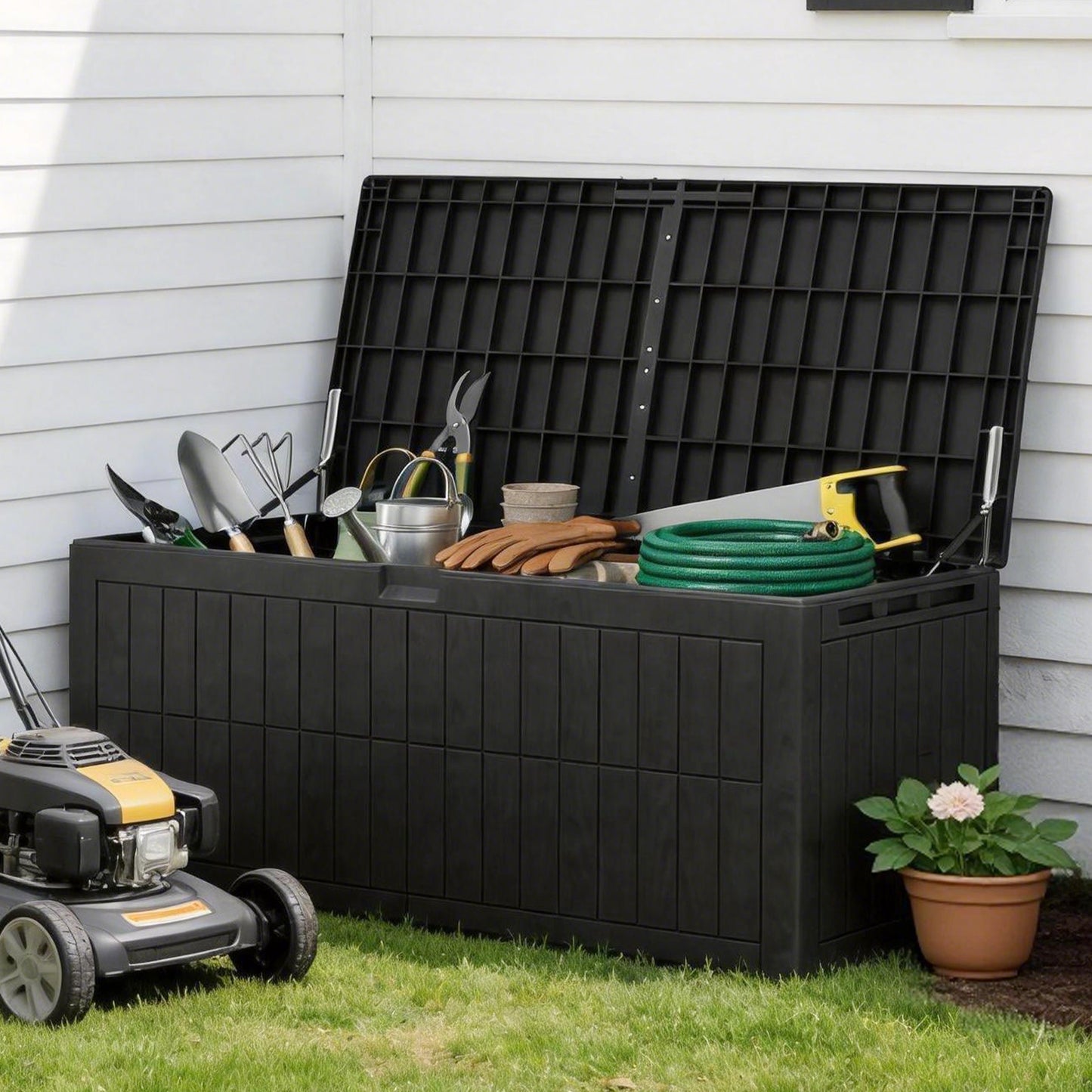 220 Gallons Outdoor Storage Box Large Capacity Water Proof Lockable