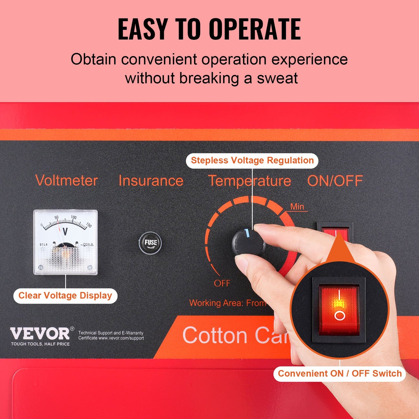 Electric Cotton Candy Machine 1000W Commercial Candy Floss Maker with Stainless Steel Bowl