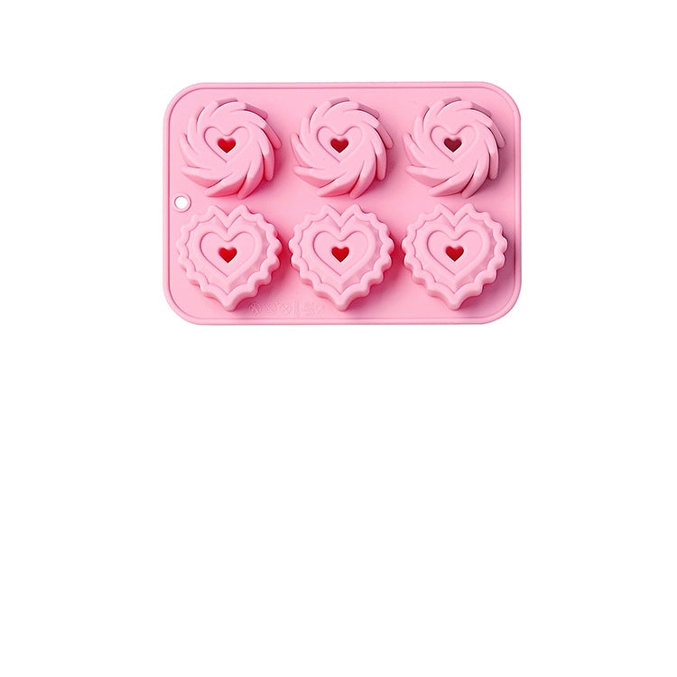 6-Piece Spiral Cake Mold Donut Set Silicone Baking Mold Kitchen Decor