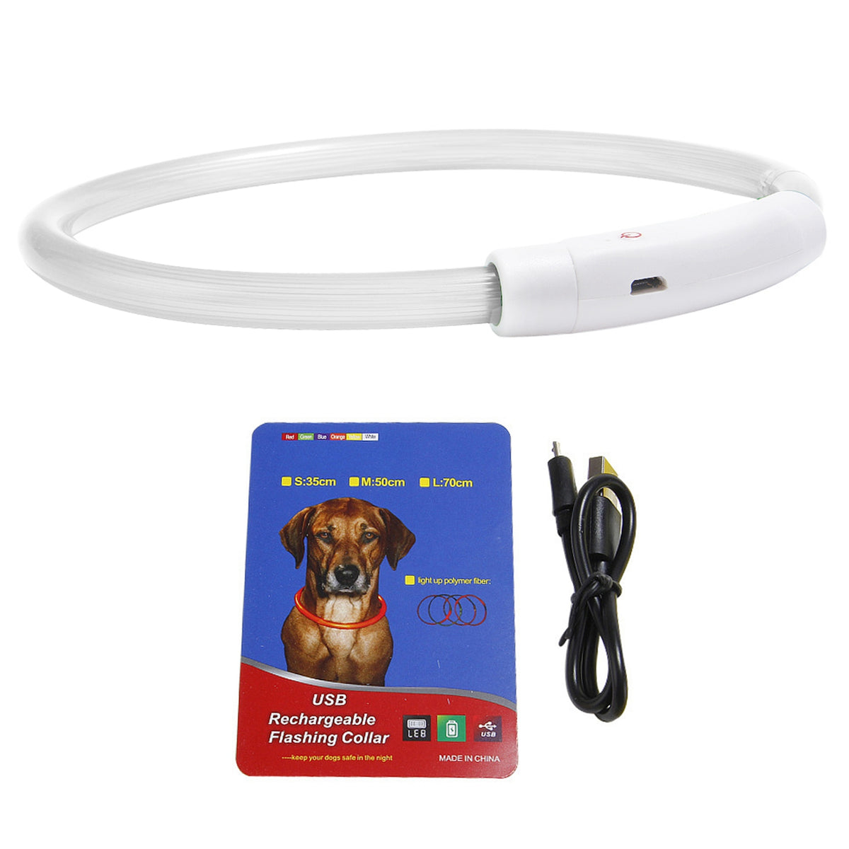 USB Rechargeable LED Dog Collar Multi-Color Safety Glow Collar for Night Walking