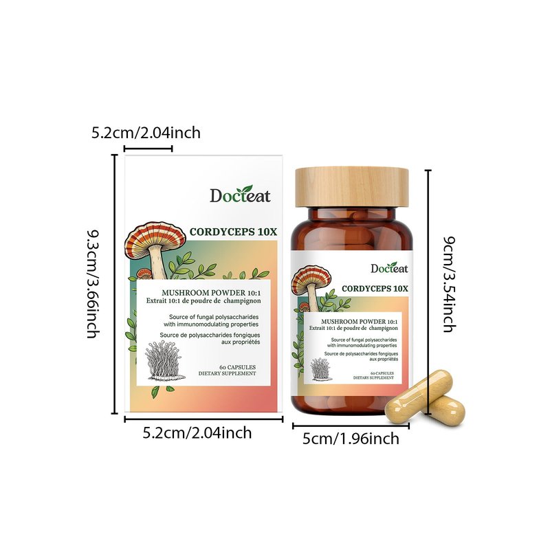 Cordyceps Mushroom Immune Support Capsules - 60 Count
