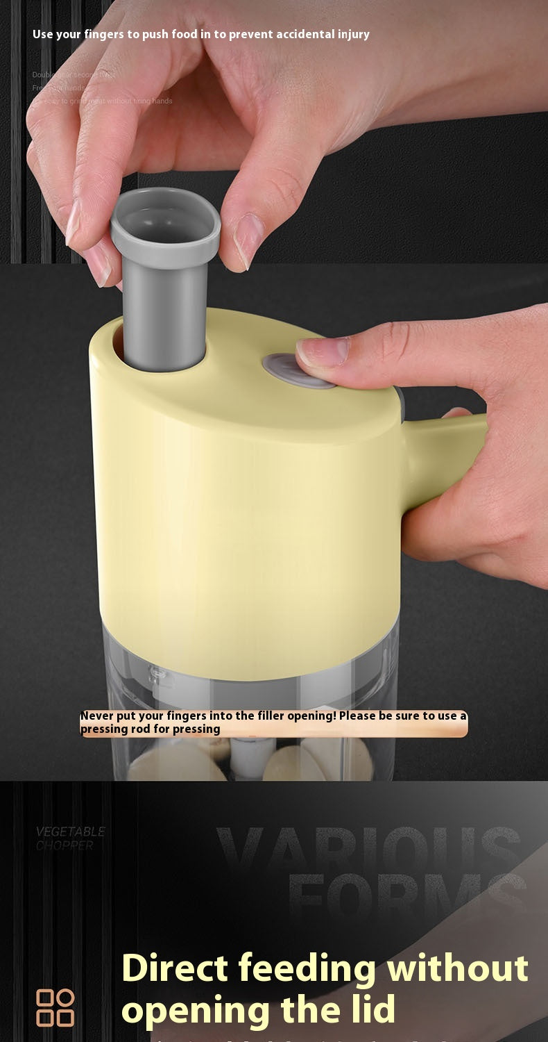 Wireless Garlic Grinder Electric Crusher with Food-Grade Plastic - Beige