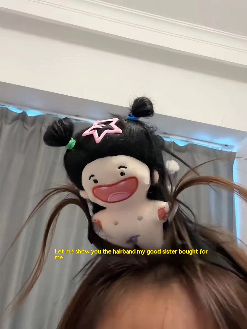Plush Doll Hair Band Handmade Hair Accessory for Kids and Adults
