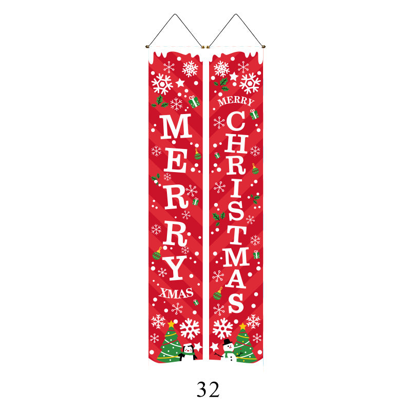 Christmas Lattice Curtain Hanging Flag for Festive Decor - Multiple Styles