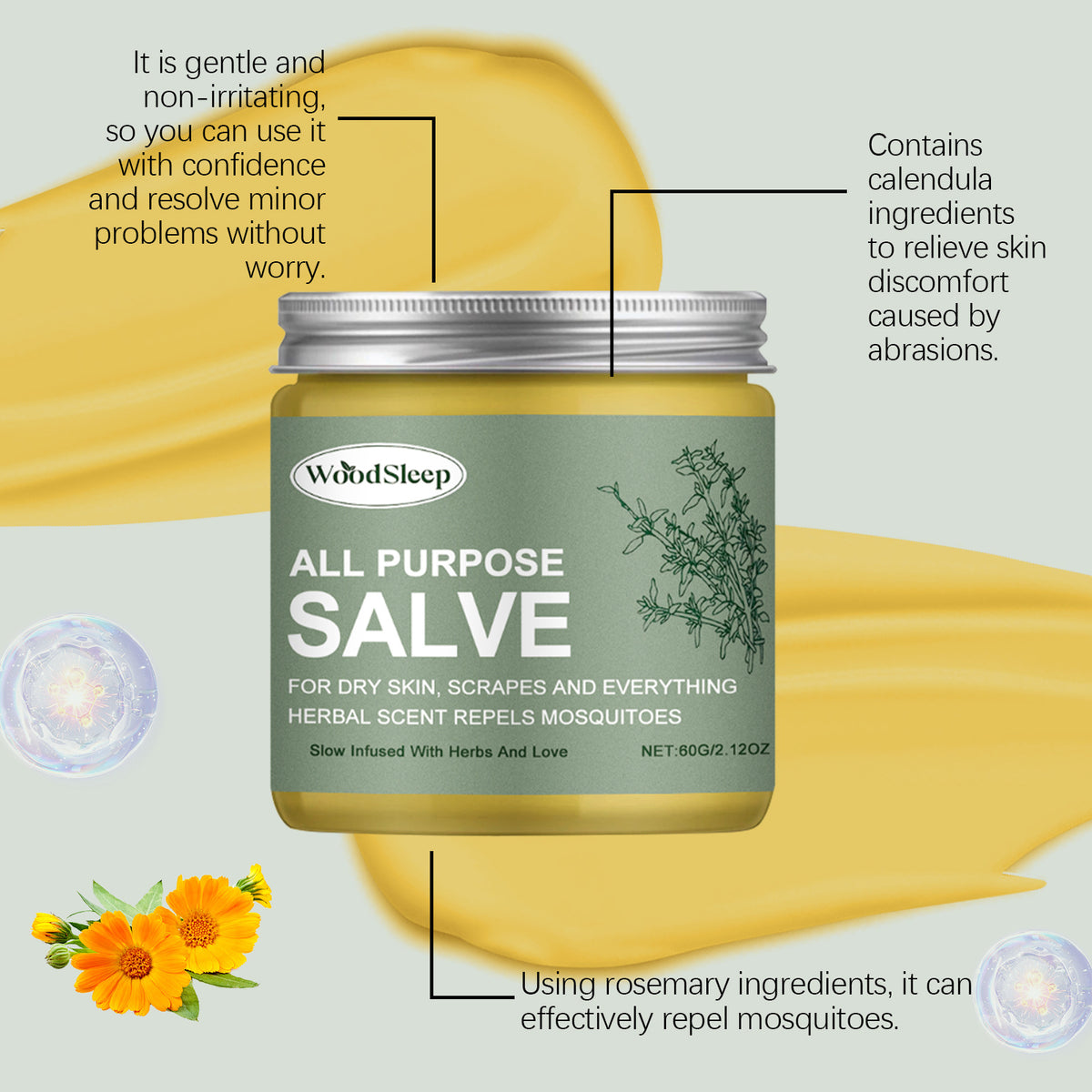 Herbal Ingredients Gentle Soothing Skin Discomfort External Use Care