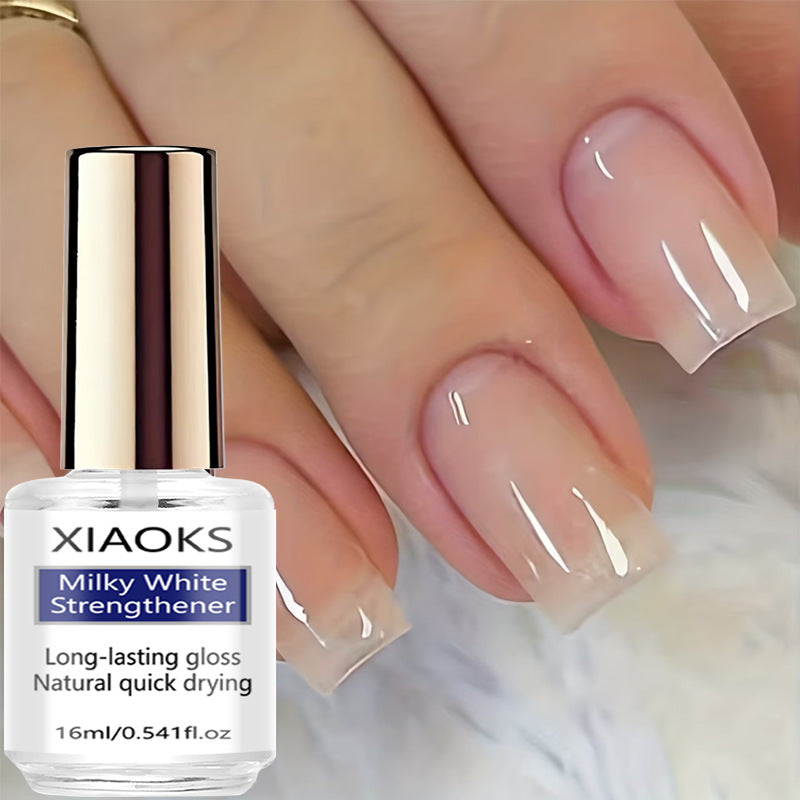 Nail Strengthening Serum for Damaged Nails - Nourishing Nail Bed Treatment, Milky White Nude, 16ml