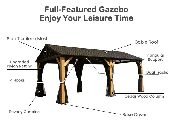 Cedar Wood Gazebo 12 X20