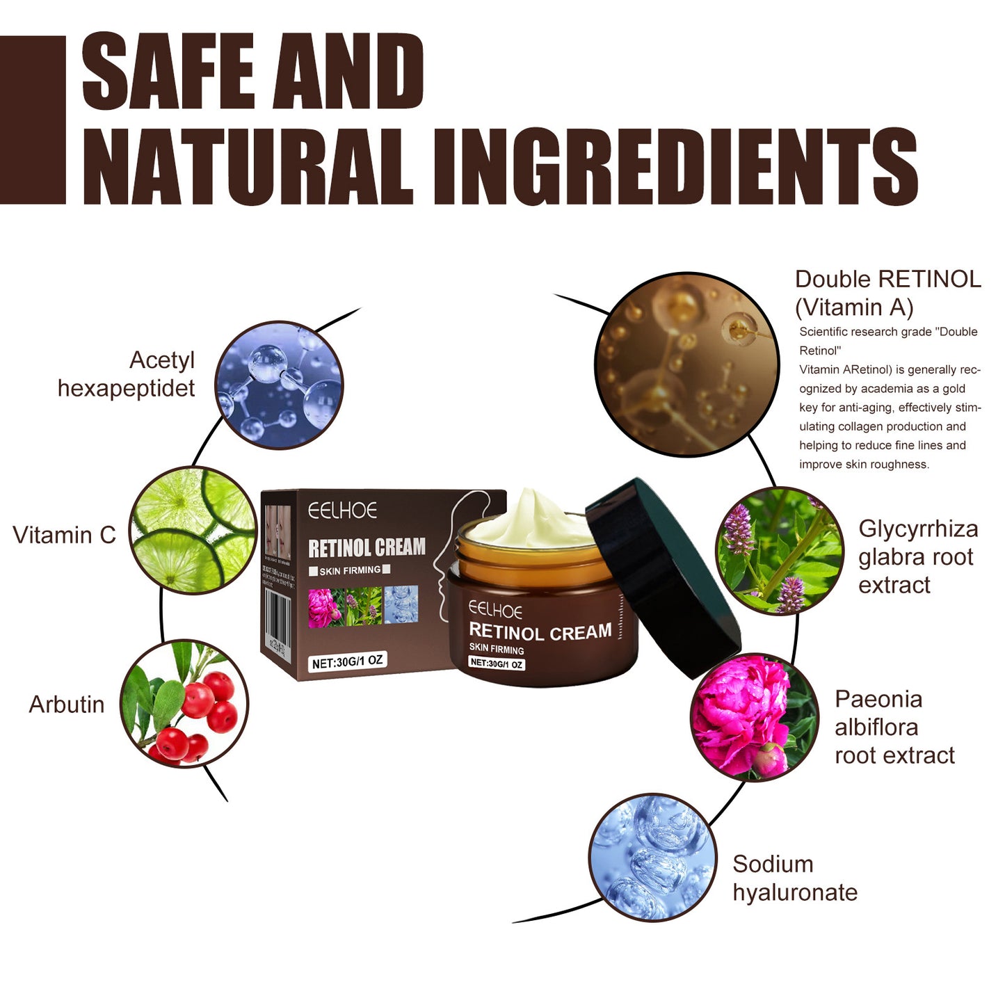 Retinol Anti-Aging Facial Cream - Firming and Brightening Skin Moisturizer