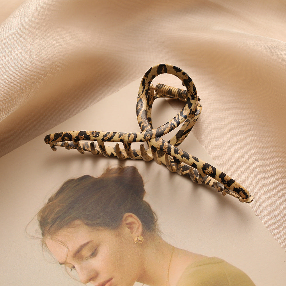 Metallic Leopard Hairpin for Women - Hair Accessory with Bowknot Design