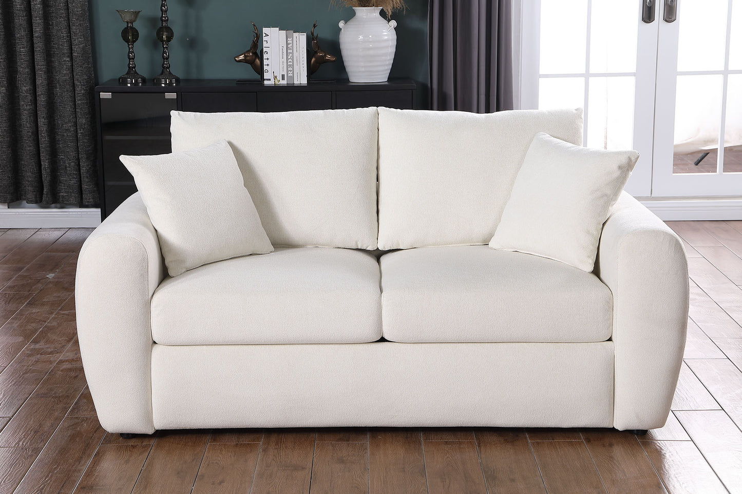 Beige Modern Minimalist Sofa - 2-Seater Medium-Soft Comfort