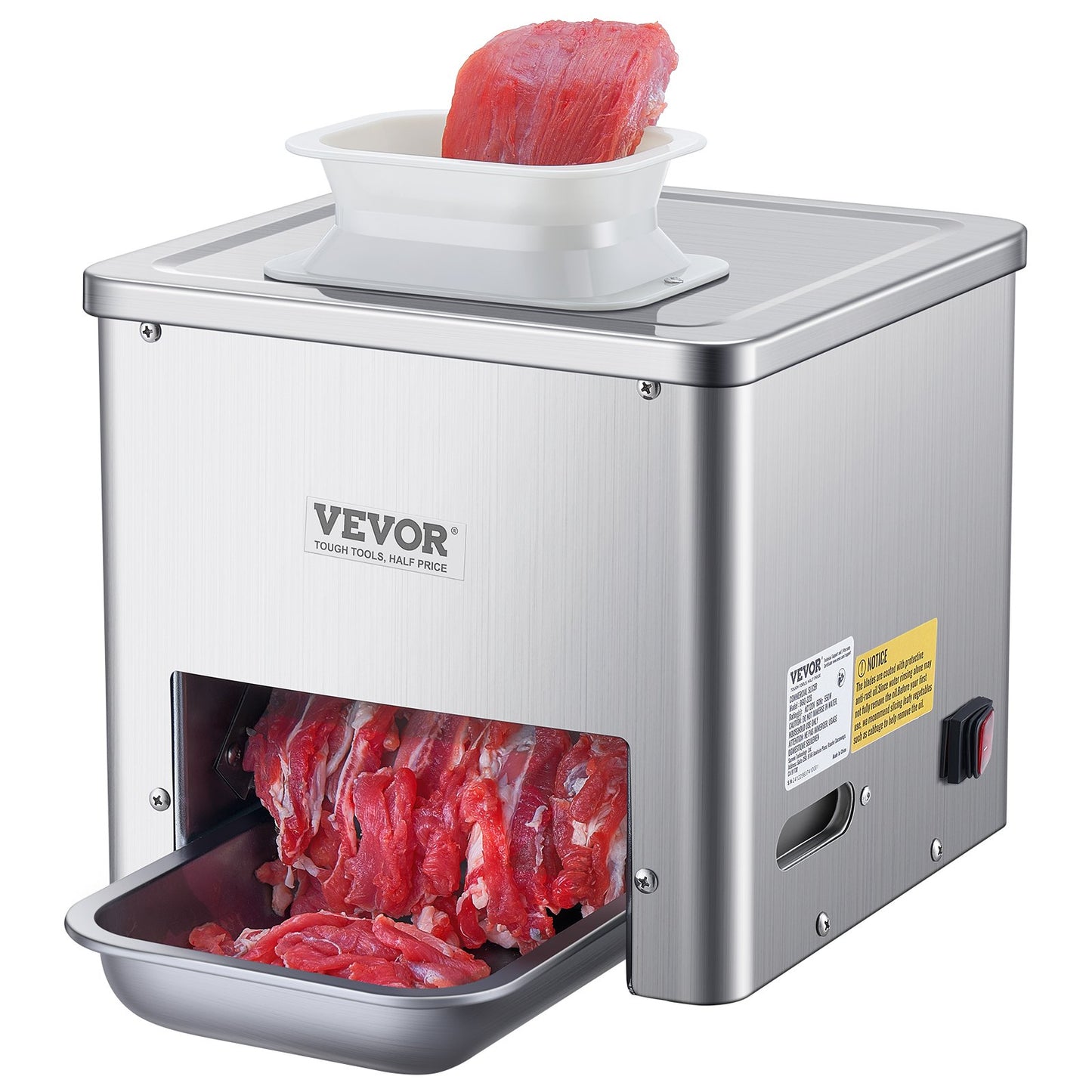 Electric Meat Slicer Machine 550W Commercial Food Cutter for Kitchen and Restaurant