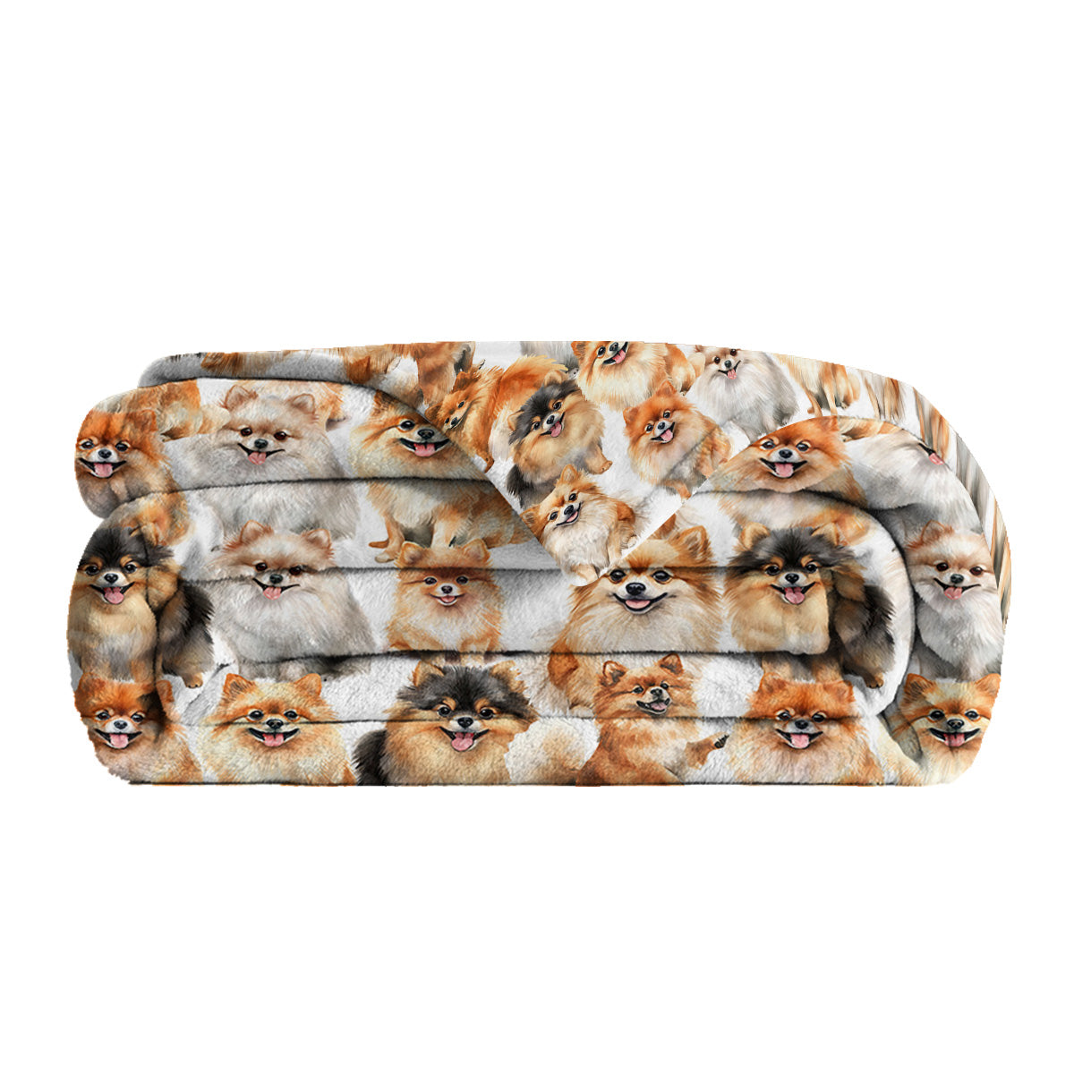 Pomeranian Dog Throw Blanket - Soft Flannel Bed Cover for Dog Lovers - 150x200cm Brown