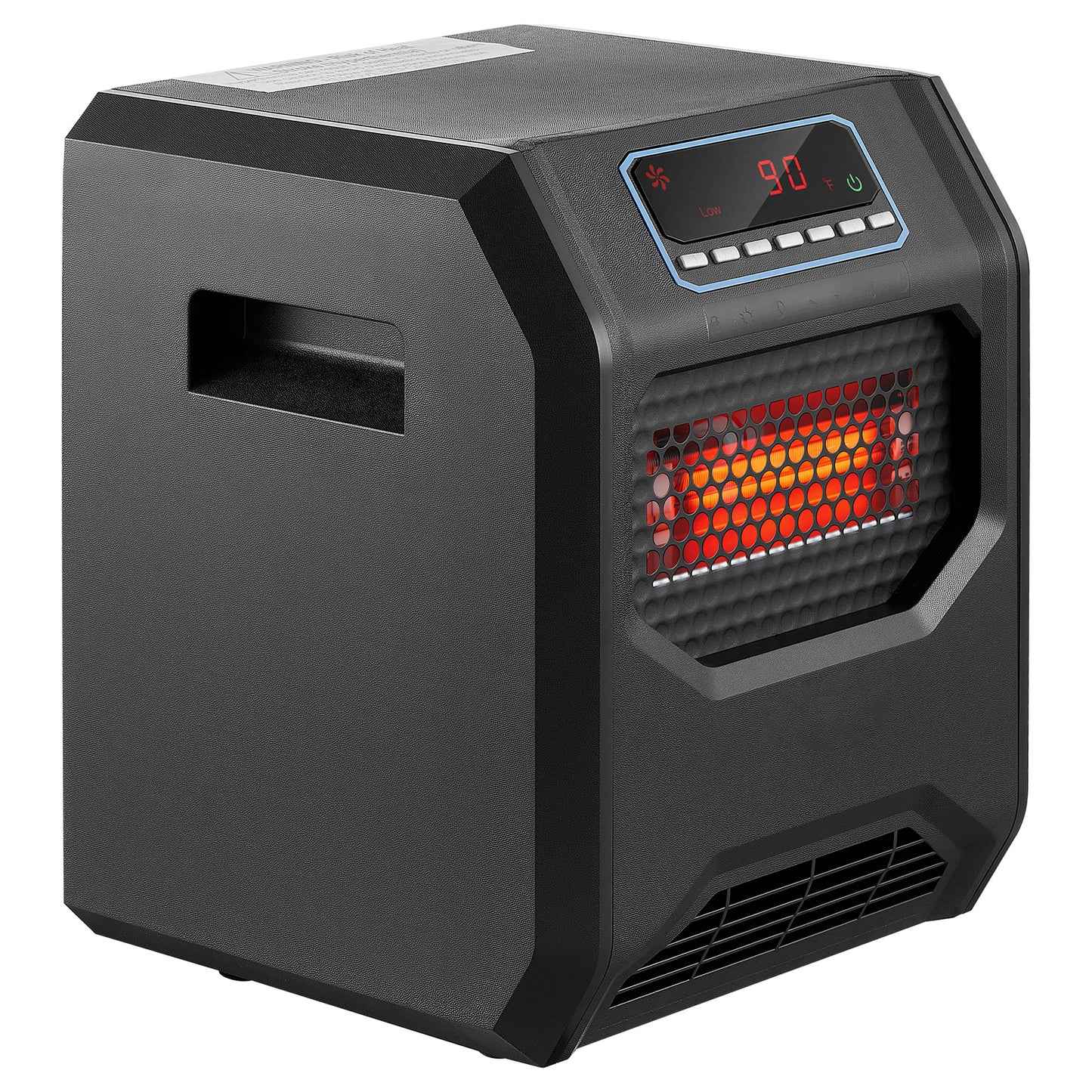 1500W Infrared Space Heater with Remote Control for Indoor Use - Black