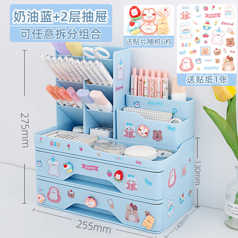 Multifunctional Pen Holder with Storage Box - Home Organization