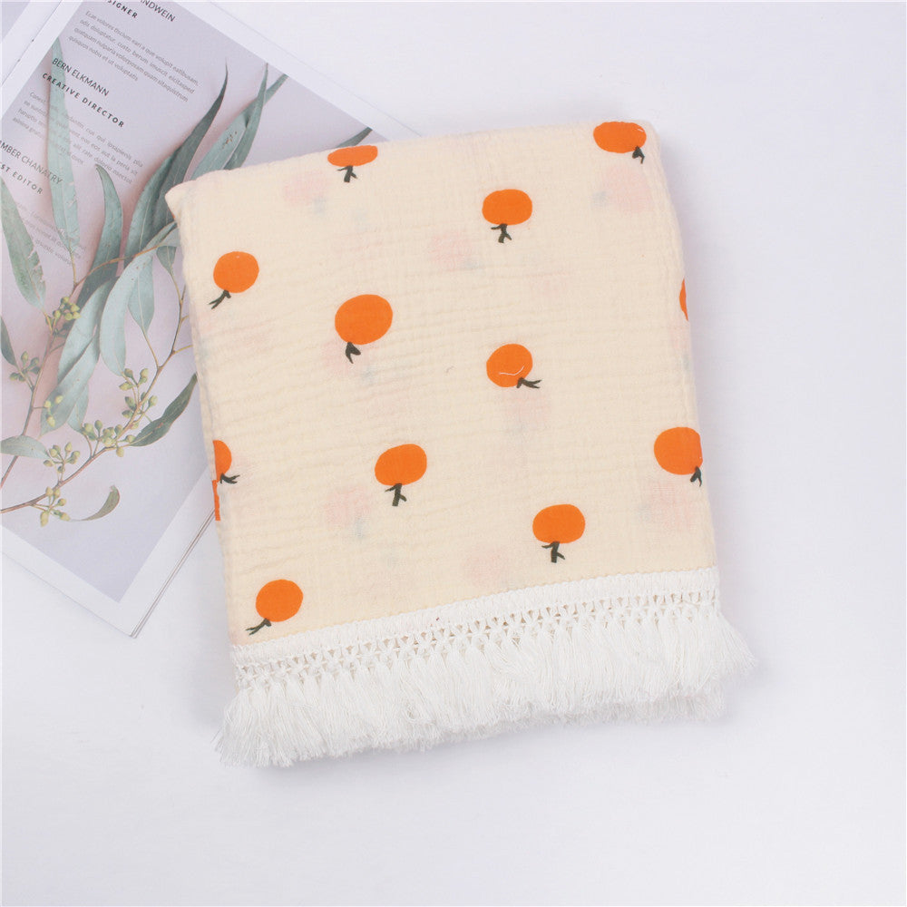 Children's Cotton Tassel Blanket - Baby Bedding 100x120cm, Multiple Colors