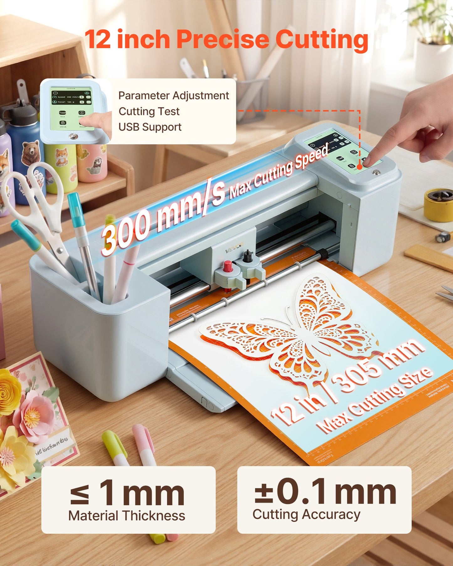 Vinyl Cutting Machine 12 Inch Touchscreen Vinyl Cutter for Crafts & Decor