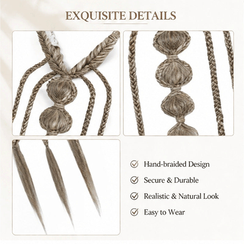 Bohemian Braided Synthetic Hair Wig for Women - High-Temperature Resistant Fiber
