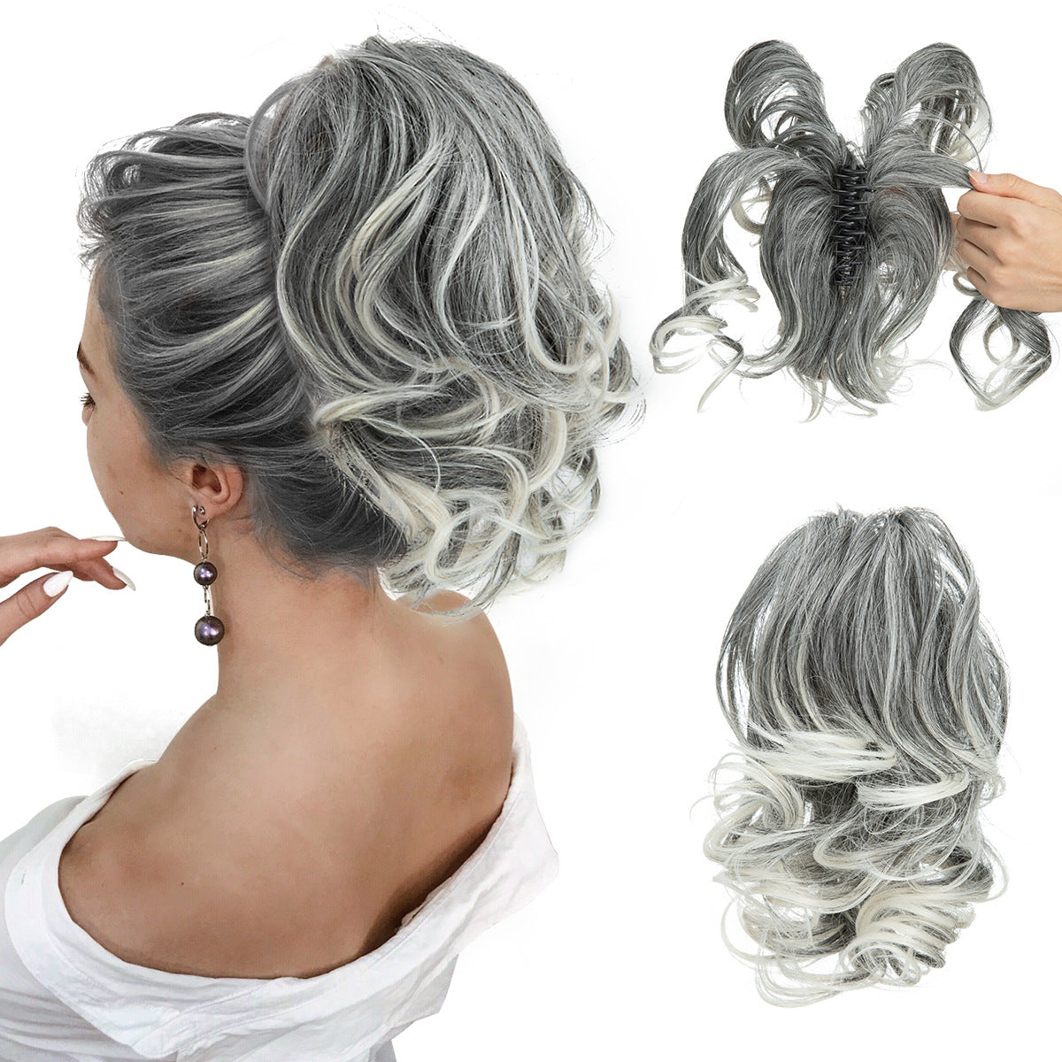 Adjustable Short Ponytail Wig Grip for Women - Natural Fluffy Hair Accessory