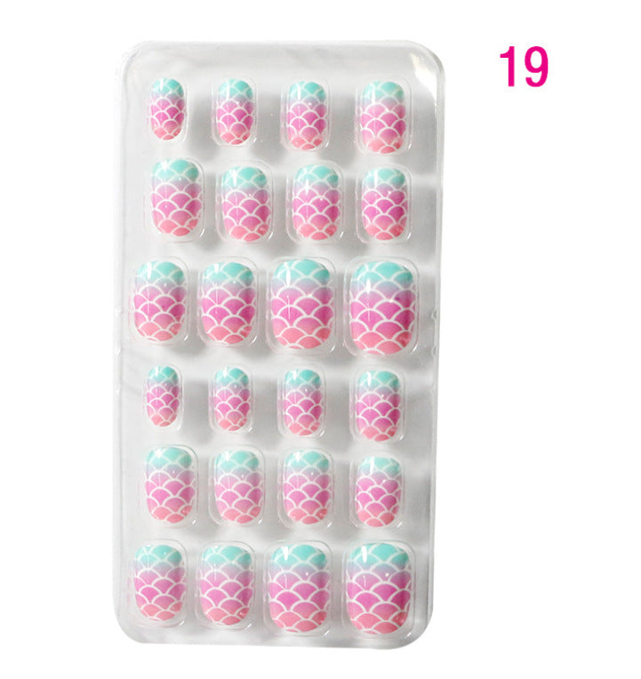 Children's Nail Art Stickers Patch Set - 24-Piece Kids Nail Tips