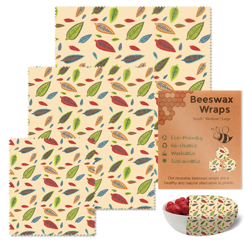 Beeswax Food Wraps Reusable Preservative Cloths Eco-Friendly Food Storage