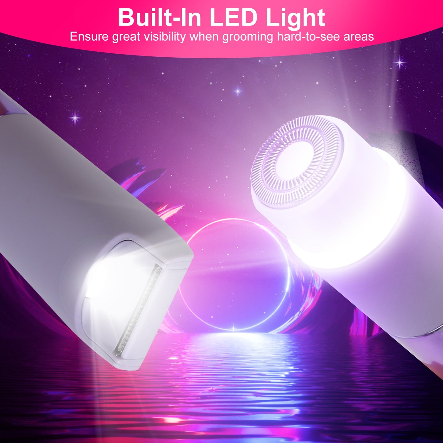 2-in-1 Cordless Bikini Trimmer for Women - Rechargeable Body Hair Shaver