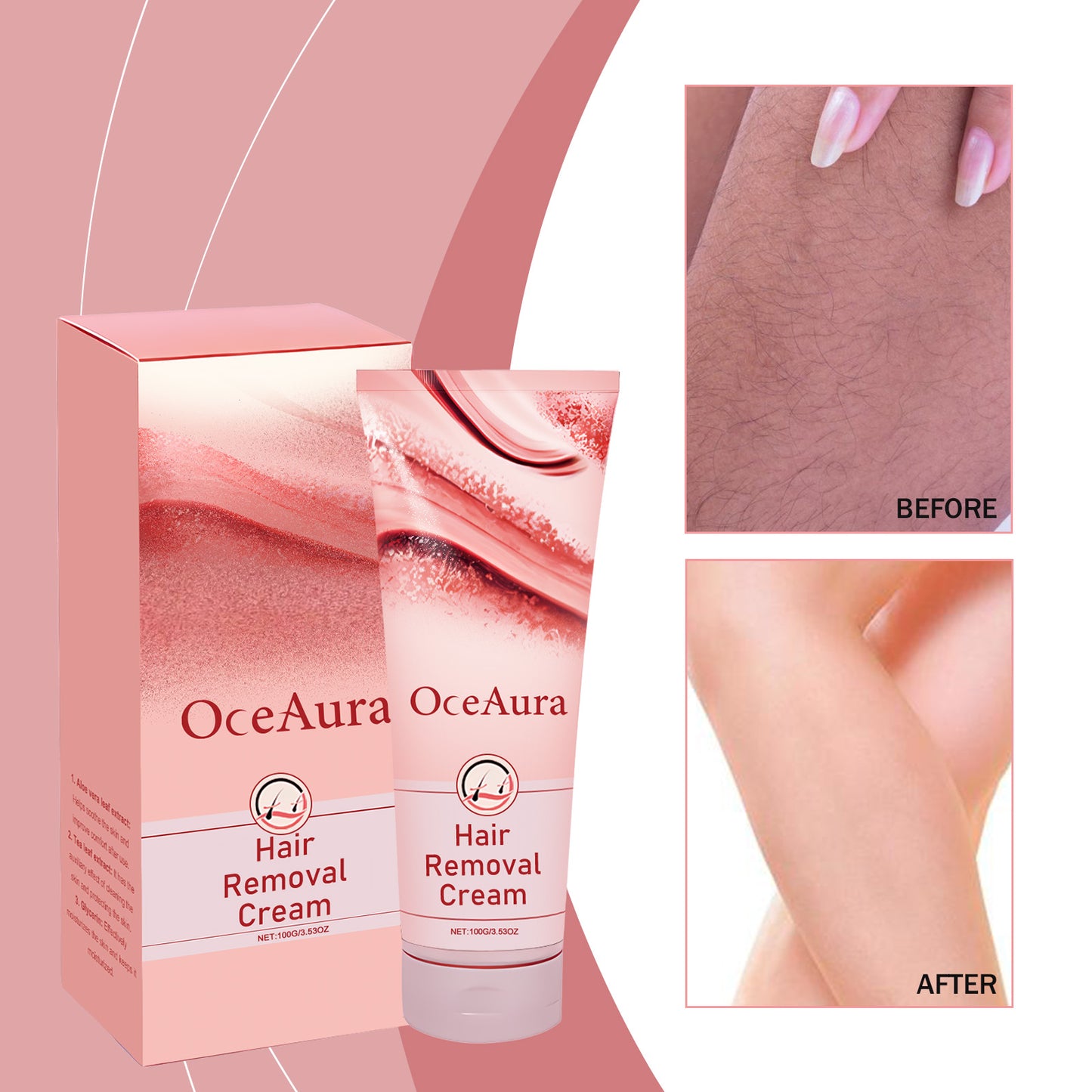 Gentle Hair Removal Cream with Aloe Vera & Tea Leaf Extract - 100g