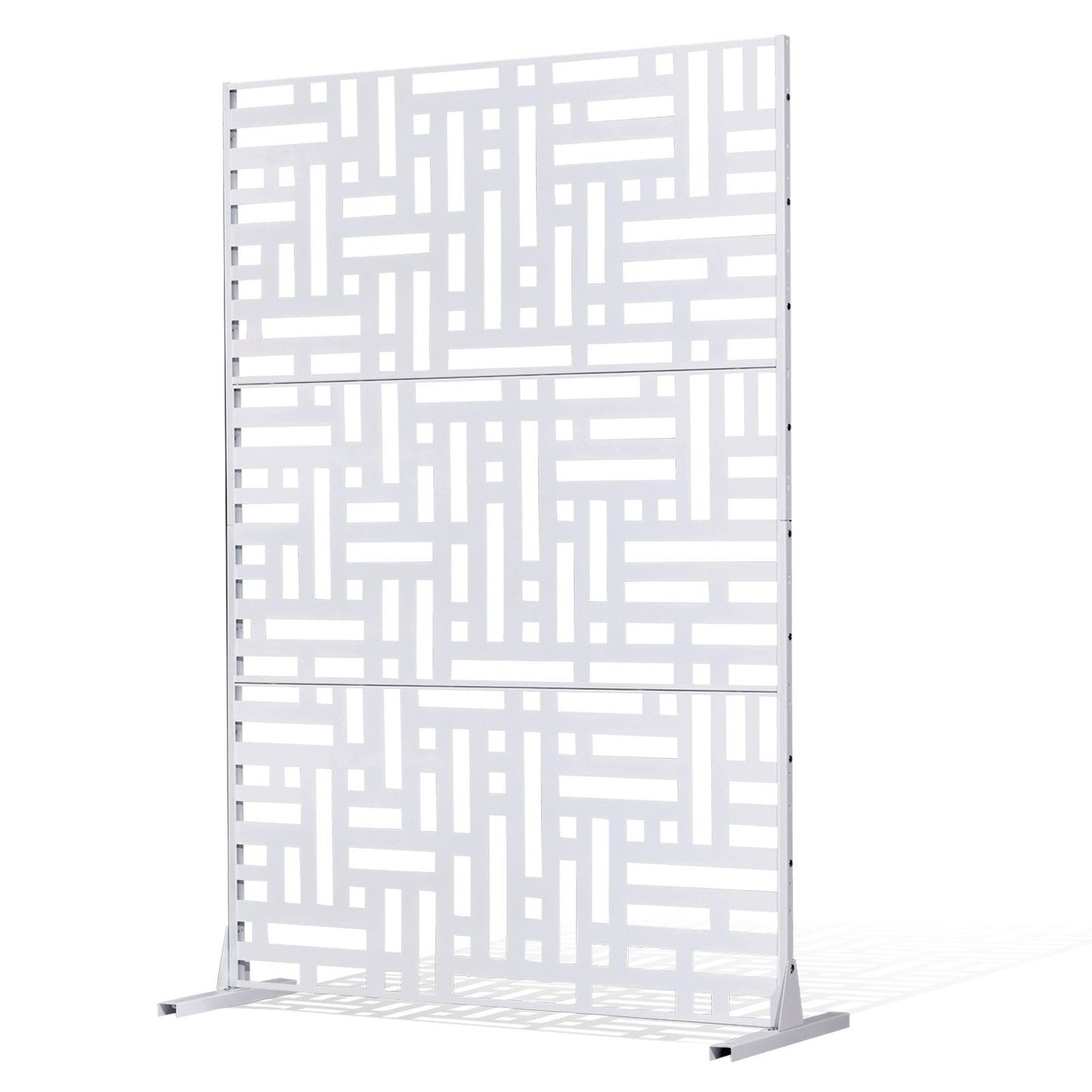 Outdoor Metal Privacy Screen 47 x 76 Inches for Garden & Patio in White