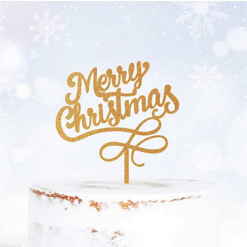 Decorative Acrylic Cake Card Plug-in Set for Holiday Cakes - Multiple Styles & Quantities