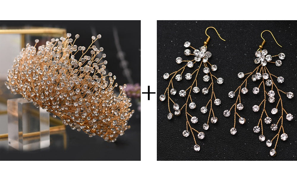 Rhinestone Crown Wedding Headdress - Multiple Styles