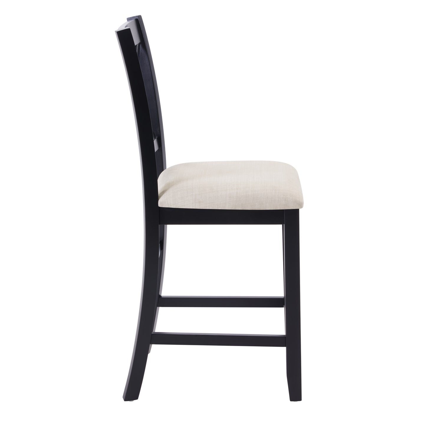 Wooden Counter Height Dining Chairs Set of 4 - Black & Beige