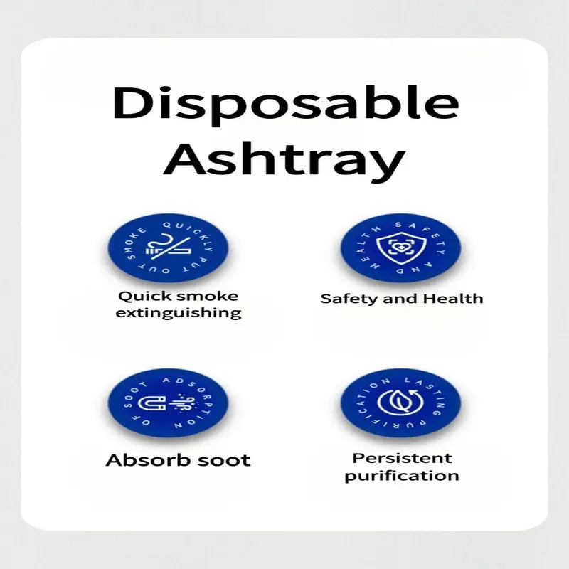 25pcs Disposable Ashtrays with Water Foaming Sand Base