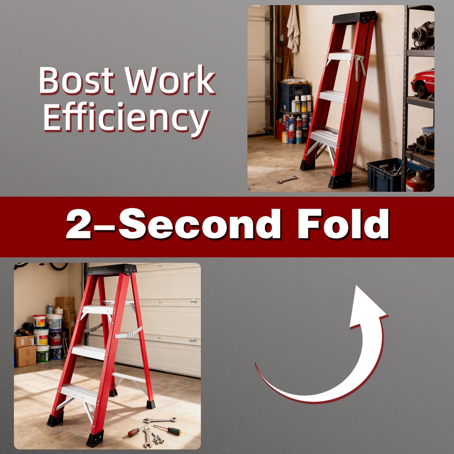 Fiberglass Ladder, Single-sided Stepladder For Electrical Engineering