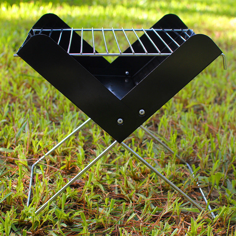 Outdoor Folding Grill for Home & Garden Black - Portable Barbecue