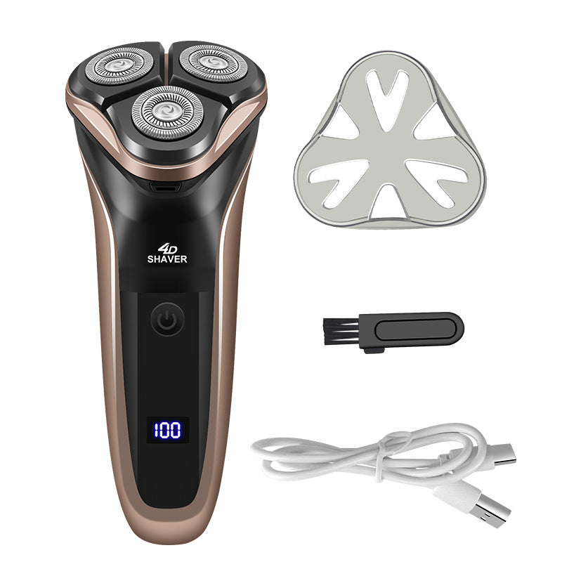 Rechargeable Men's Electric Shaver - Black