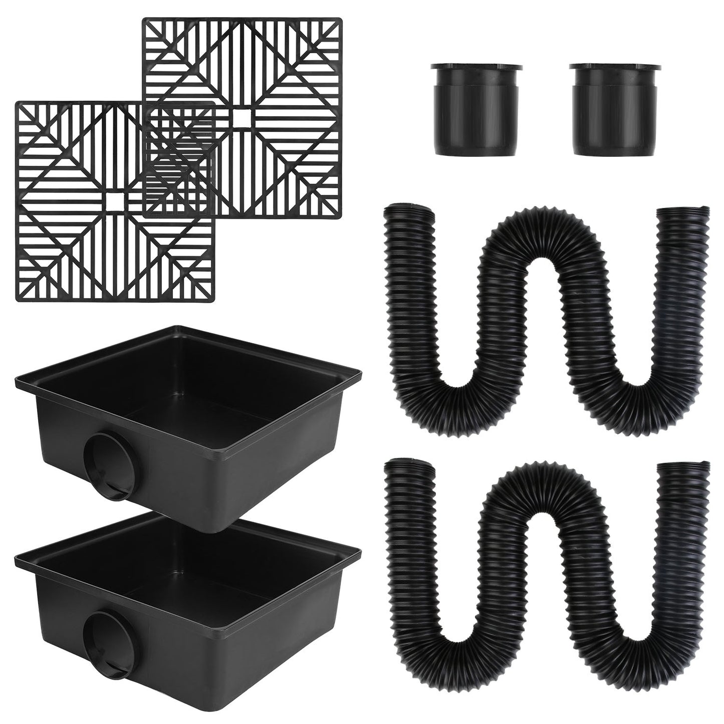 Gutter Downspout Extension Kit with Flexible Hose - House Foundation Protection, No Digging, 4.9ft Length, 2 Pieces