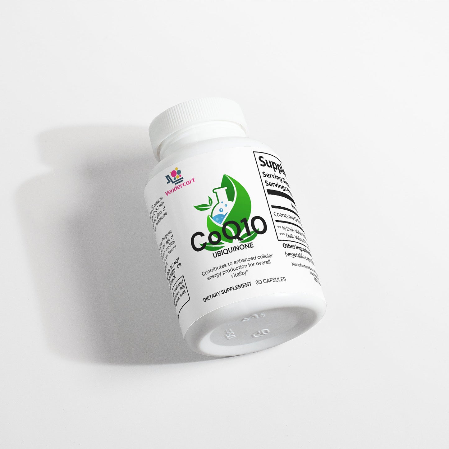 CoQ10 Ubiquinone Supplement - 30 Vegetable Capsules for Cellular Health