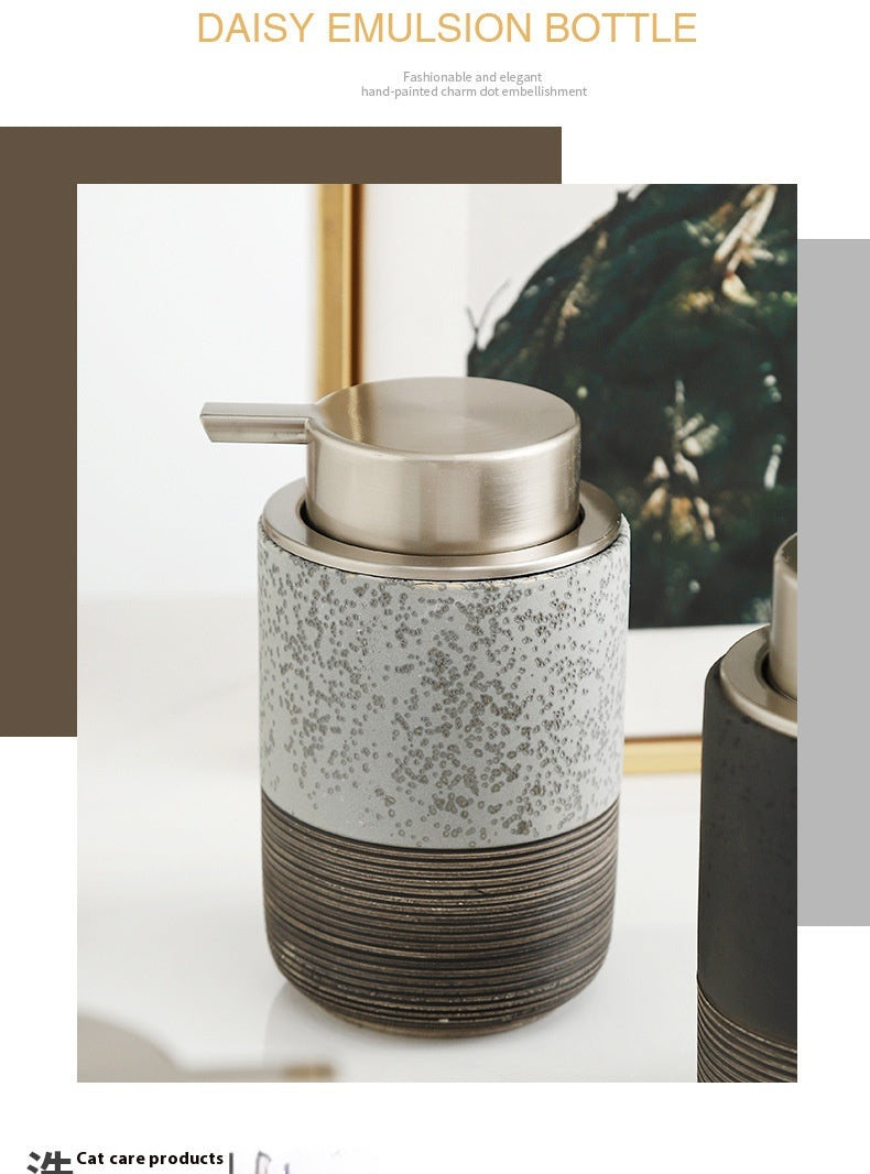 Ceramic Relief Pressed Mousse Bottles for Home & Garden Storage - White, Gray, Black