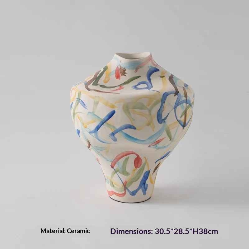 Minimalist Ceramic Vase - Modern Retro Style Home Decor