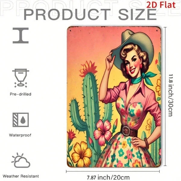 Metal Tin Wall Decoration - 20 cm x 20 cm Artistic Design